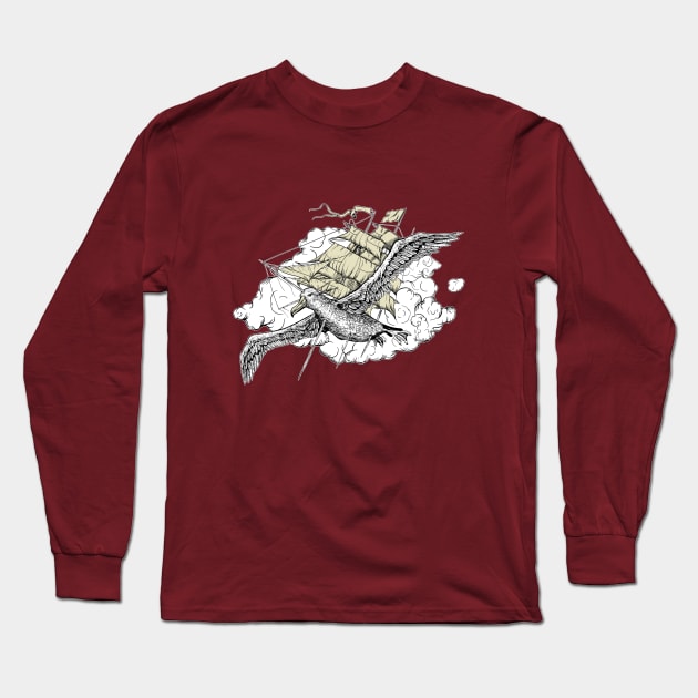 wandering Albatross Long Sleeve T-Shirt by Gopasha ART